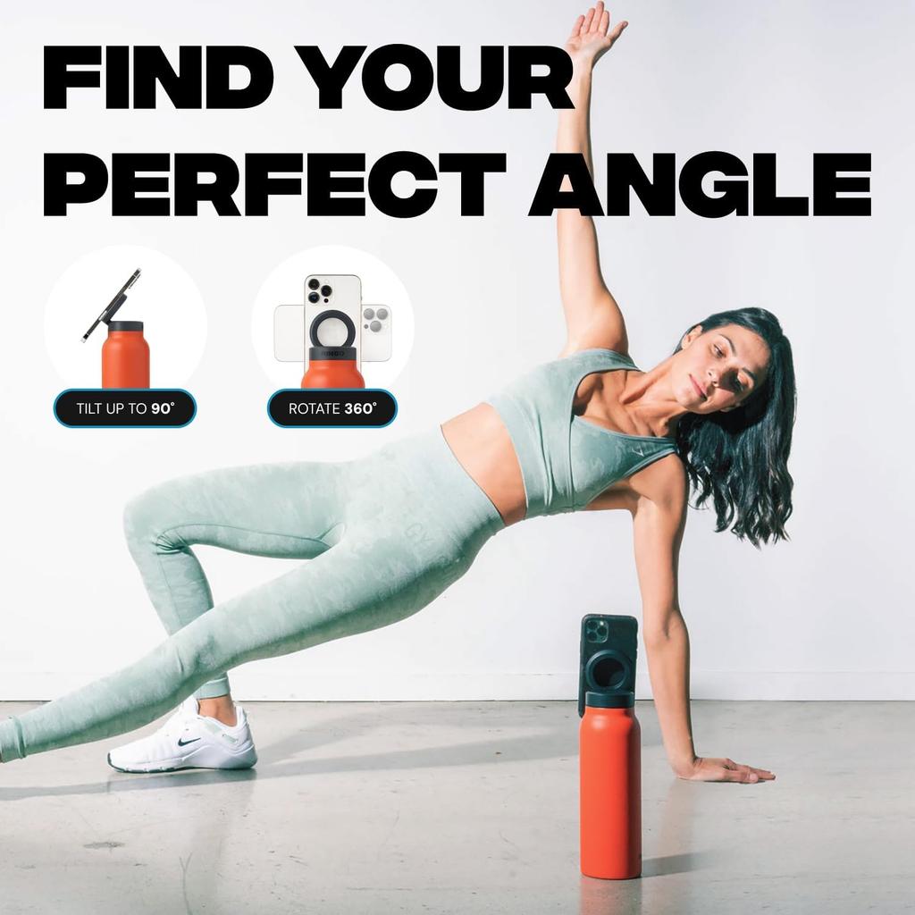 Sport Water Bottle with Magnetic Phone Holder Insulated Water Flask Bottle Sport Water Bottle with Magnetic Phone Mount Stand