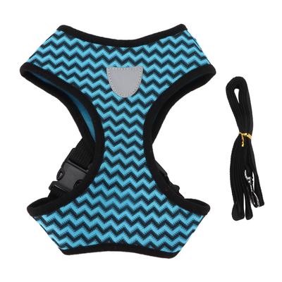 Pet Harness Reflective Pet General Harness with Traction Rope for Cats and Small and Medium Sized DogsBlue M