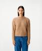Kueoumeon Alpaca Round Crop Knit (Melange Beige)