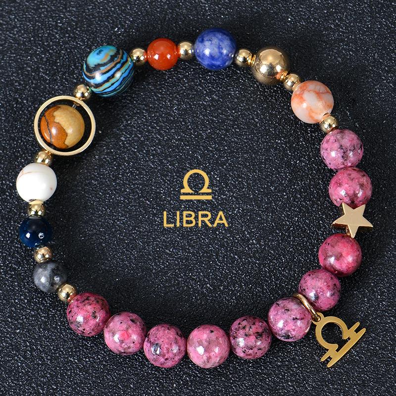 Eight Planet And Twelve Constellations Natural Stone Bracelets Matte Stone Bead Bracelet Planet 12 Constellations Bracelet