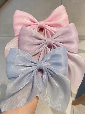 1/3 Pcs Fashion Minimalist Bow Ribbon Hair Clips For Women Girls Party Hair Accessories
