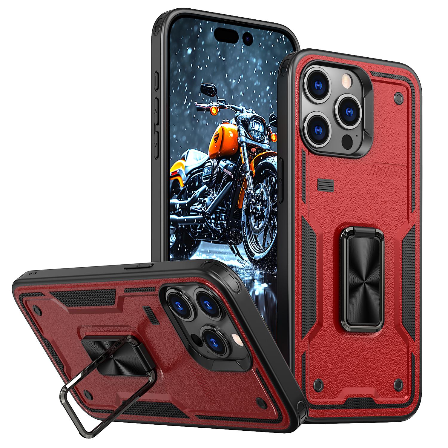 

For iPhone 11 12 13 14 Pro Max/14 Plus/12 Pro/13 Pro Max/iPhone XR Shockproof phone case car magnetic bracket protective cover IPhone 14 Pro Max красный