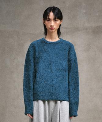 LMOOD Sleepy Cotton Brushed Pullover Knit Teal Blue