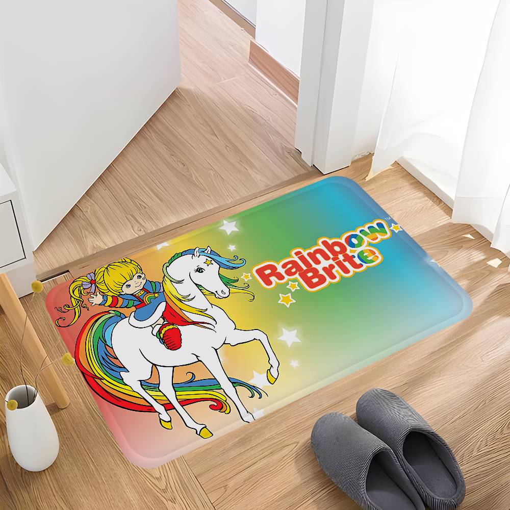 Rainbow Brite Anime Hallway Carpet Non-Slip Laundry Room Mat Laundry Decor Balcony Child Living Room Bedside Area Rugs