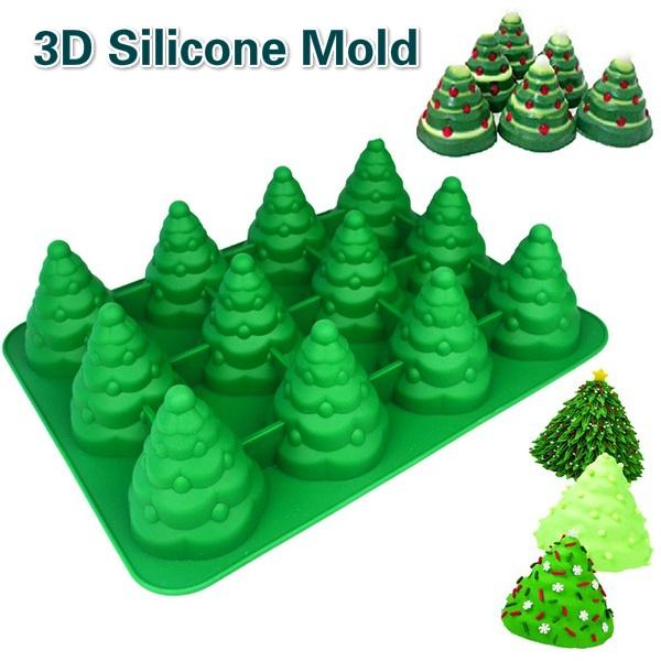 11pcs 3D Christmas Tree Silicone Molds Cake Decorating Tools Bakeware Fandant