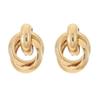 Gold-Tone Geometric Twist Earrings: Fashionable and Versatile Multi-Layer Braided Earrings for Women.
