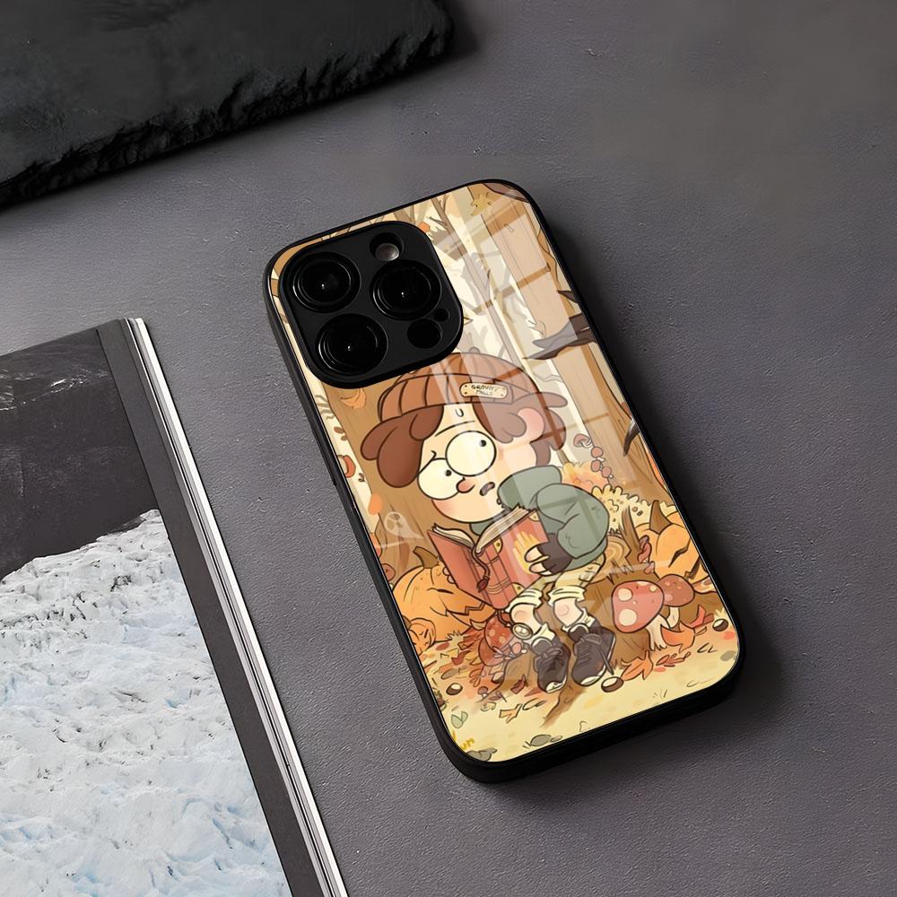 Cartoon G-gravity Retro F-falls Phone Case For IPhone 17 Air 16 E Pro Max 15 14 13 Mini 12 Pro 11 Max Plus Black Glass Cover