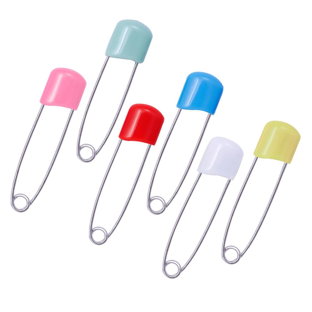 100pcs Colorful Plastic Head Safety Pin Locking Baby Cloth Diaper Nappy Pins DIY Jewelry Making for Quilting Knitting