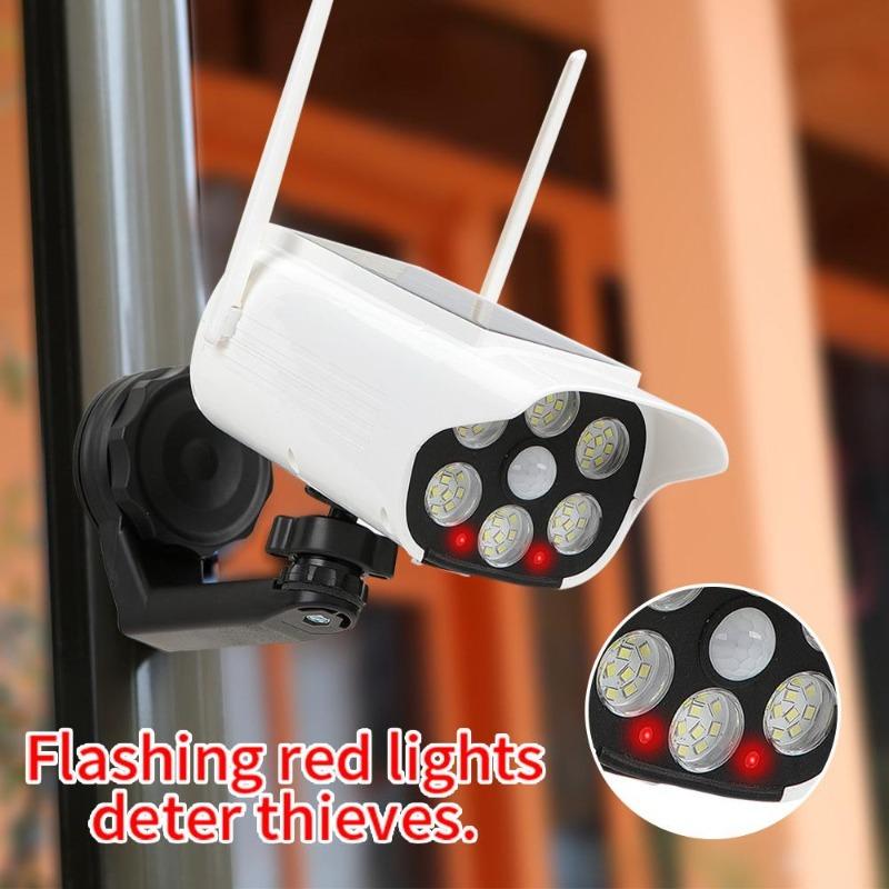 Magnetic Solar Motion Sensor Light Outdoor, 3 Modes Type-C Charging Security Lamp with Dummy Camera & Adjustable Angle