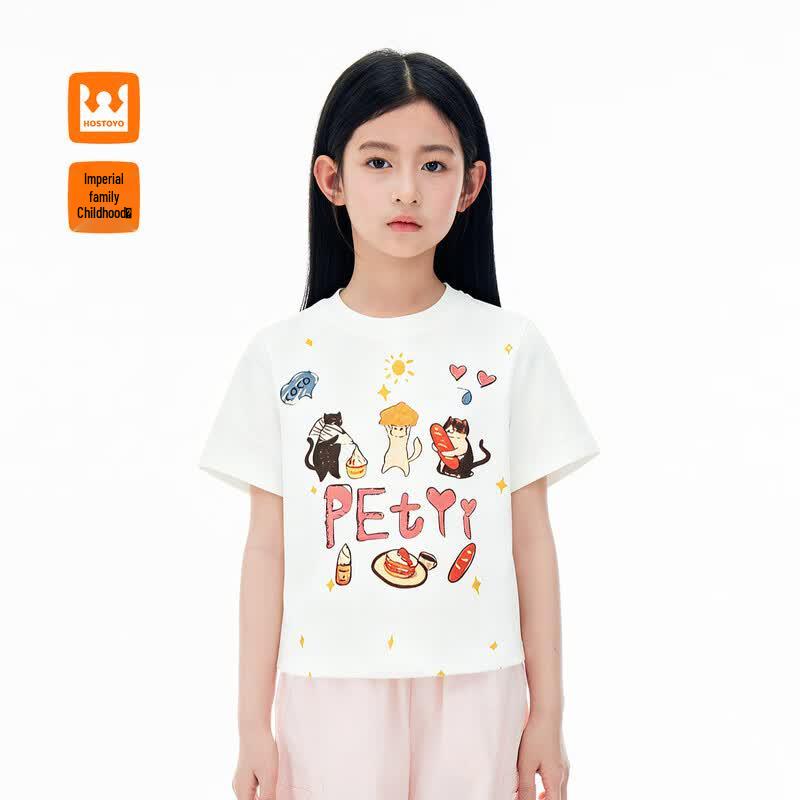 Royal Children s Girls  Cat Print Short Sleeve T-Shirt 150