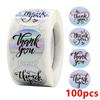 100-500Pcs Rainbow Laser Thank You Stickers 1Inch Small Business Stickers Adhesive Labels For Boutiques Wrapping Supplies