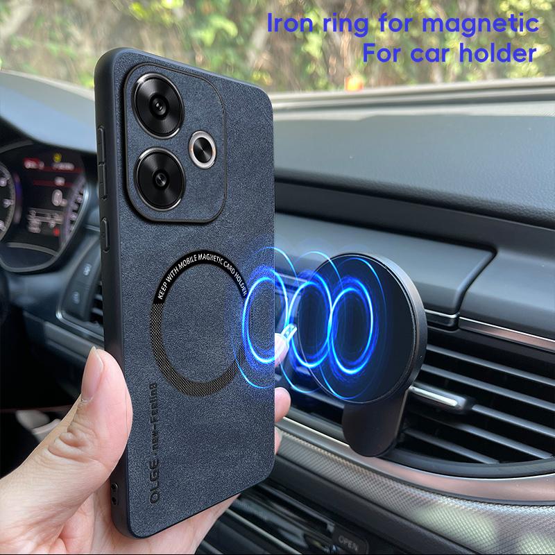 Magnetic Case For POCO F6 X6 Pro Luxury Leather Frosted Hard Back Cover For POCO X7 F5 X5 Pro Shockproof Bumper For POCO X6 Pro