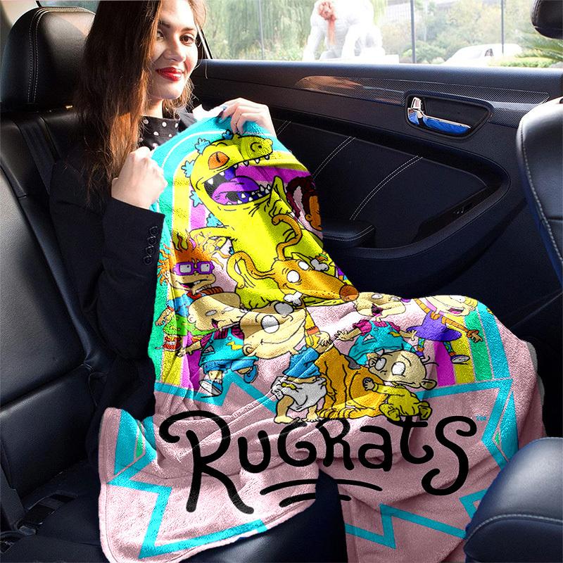 1pc Rugrats Home Decor: Cozy Flannel Blanket, Perfect Gift for Bedroom, Living Room, Travel, Camping, Car, Beach, Office Naps, Ideal Sofa Throw, Outdo