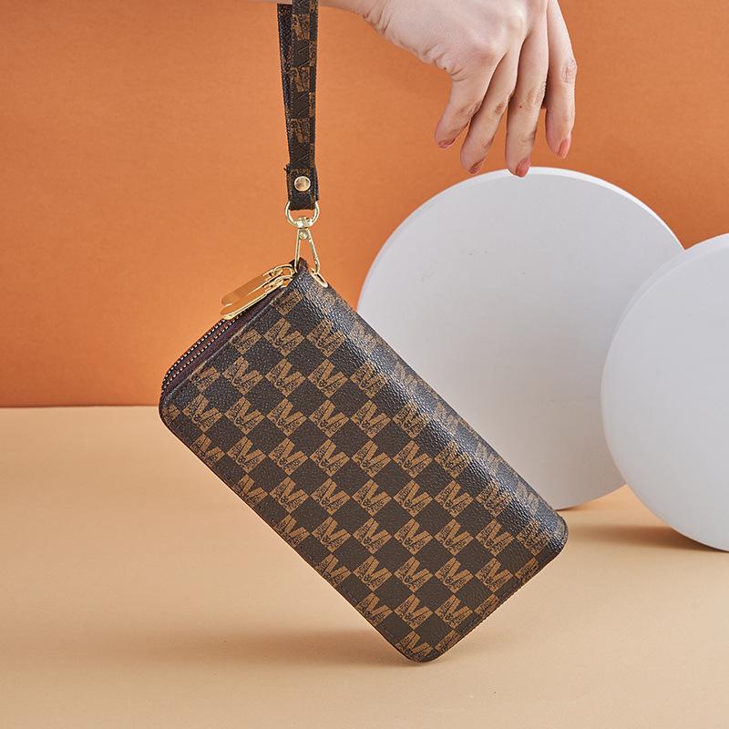 Women's Large Capacity Plaid Double Zipper Clutch with Multi-Card Slots (2025 Design)