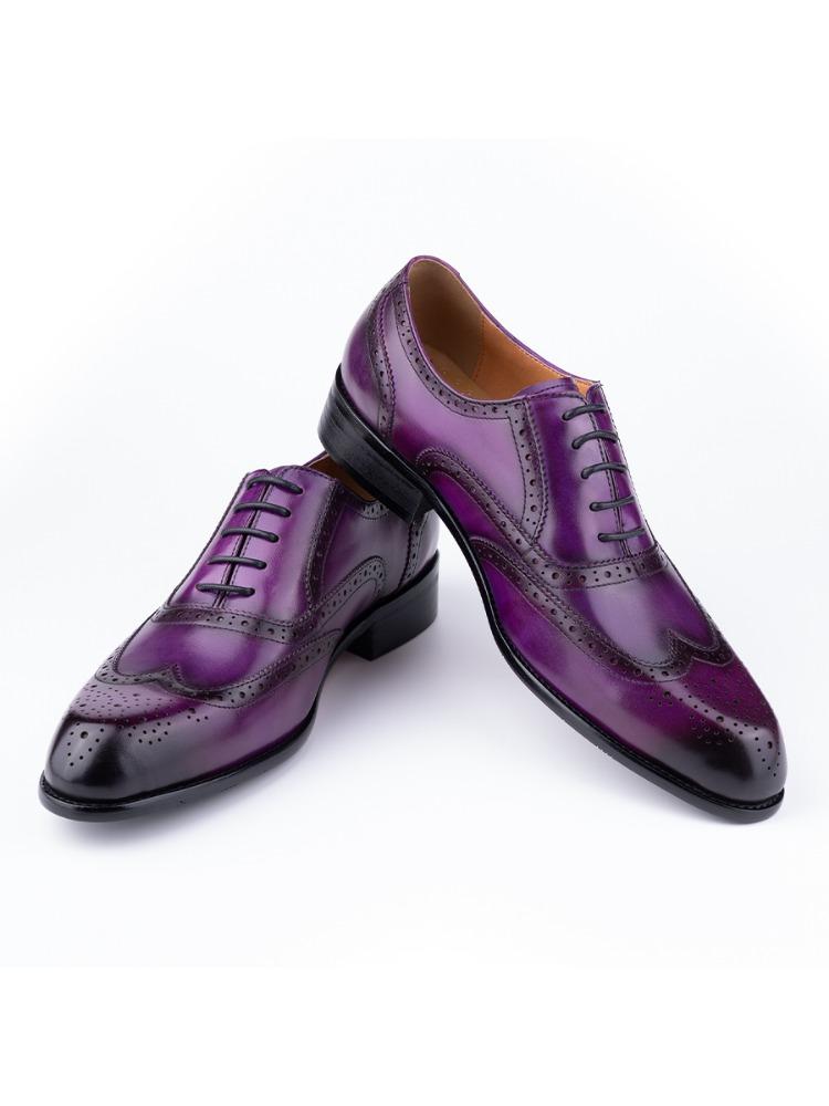 Fashion New Trendy Mens Dress Shoes Genuine Leather Oxford Handmade Wedding Party Banquet Dress Carving Craft Adult Shoe Original Design