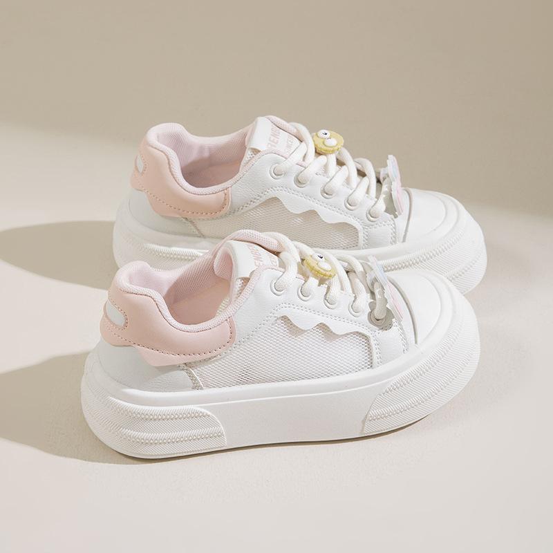 

Summer mesh breathable big head white shoes women s 2025 new popular versatile casual sports shoes thick baseplate shoes tide 35