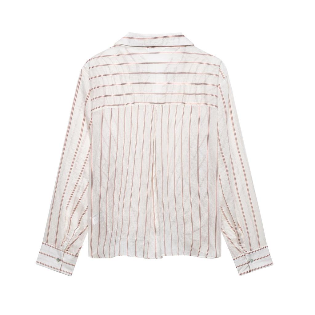 Spring 2025 Women's European-American Striped Knot Shirt