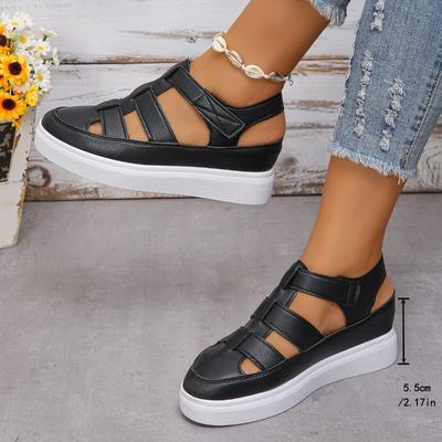Scarpe Piatte da Donna a Punta Aperta, Scarpe con Zeppa Rialzante, Slip-On Estive da Esterno per Donna