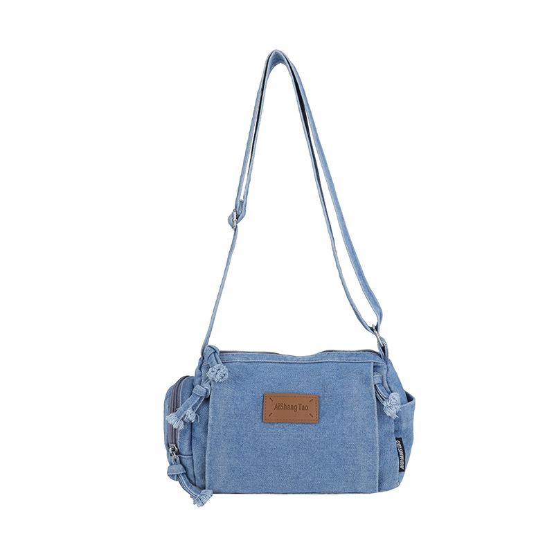 Bolso de Hombro Único Estilo Hong Kong Retro y Sencillo para Uso Casual de Estudiante, Bolso Cruzado
