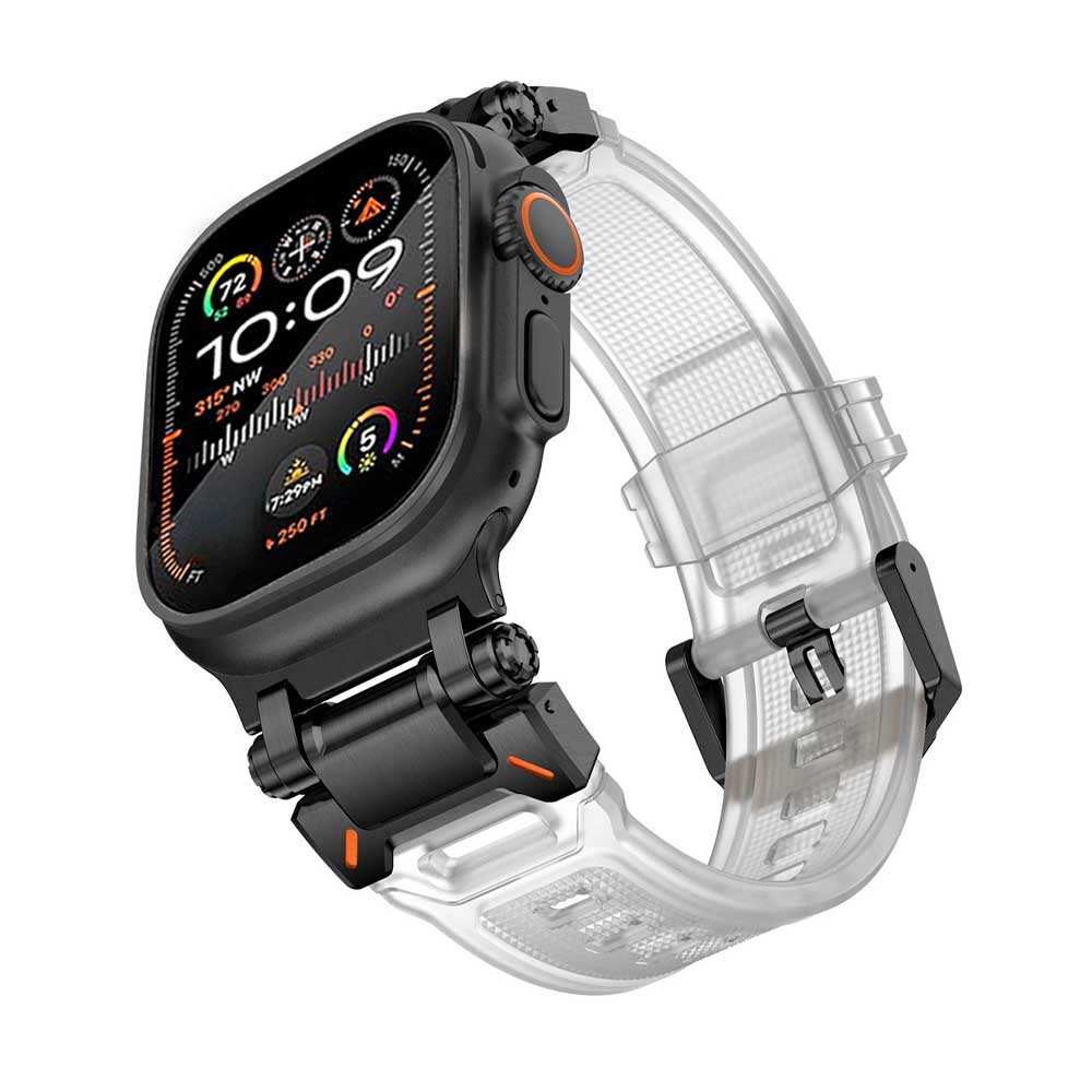 Silicone Transparent Strap For Apple Watch Ultra 2 49mm Series 9 8 7 45mm Soft Rubber Band For iWatch 6 5 4 Se 42mm 44mm Correa