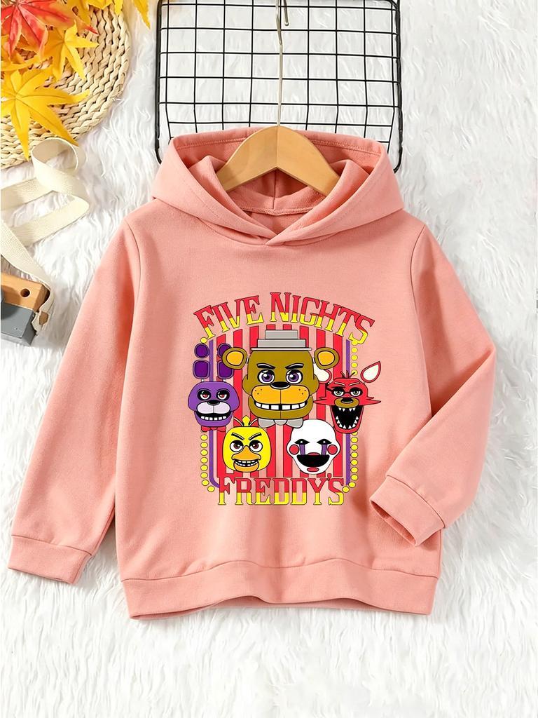 Sudadera con Capucha para Niños-Estampado Five Nights At Freddy's Fnaf-Camiseta con Capucha Casual de Manga Larga para Preescolares y Adolescentes