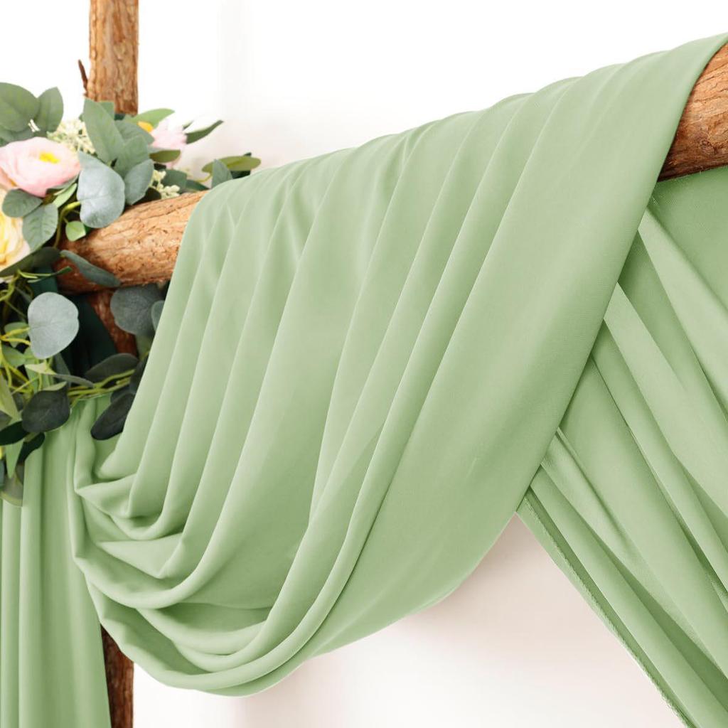 Chiffon Lawn Outdoor Sheer Drapes for Wedding & Festival Archway Decoration