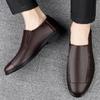 Classic Brand British Style Brown Men's Flat Shoes Office Men's Business Shoes Daily Commuting Men's Leather Casual Shoes