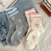 Women's Socks, Spring and Summer Fashion Lace Bow Socks, Breathable and Sweat-absorbing Trendy Mid-calf Socks