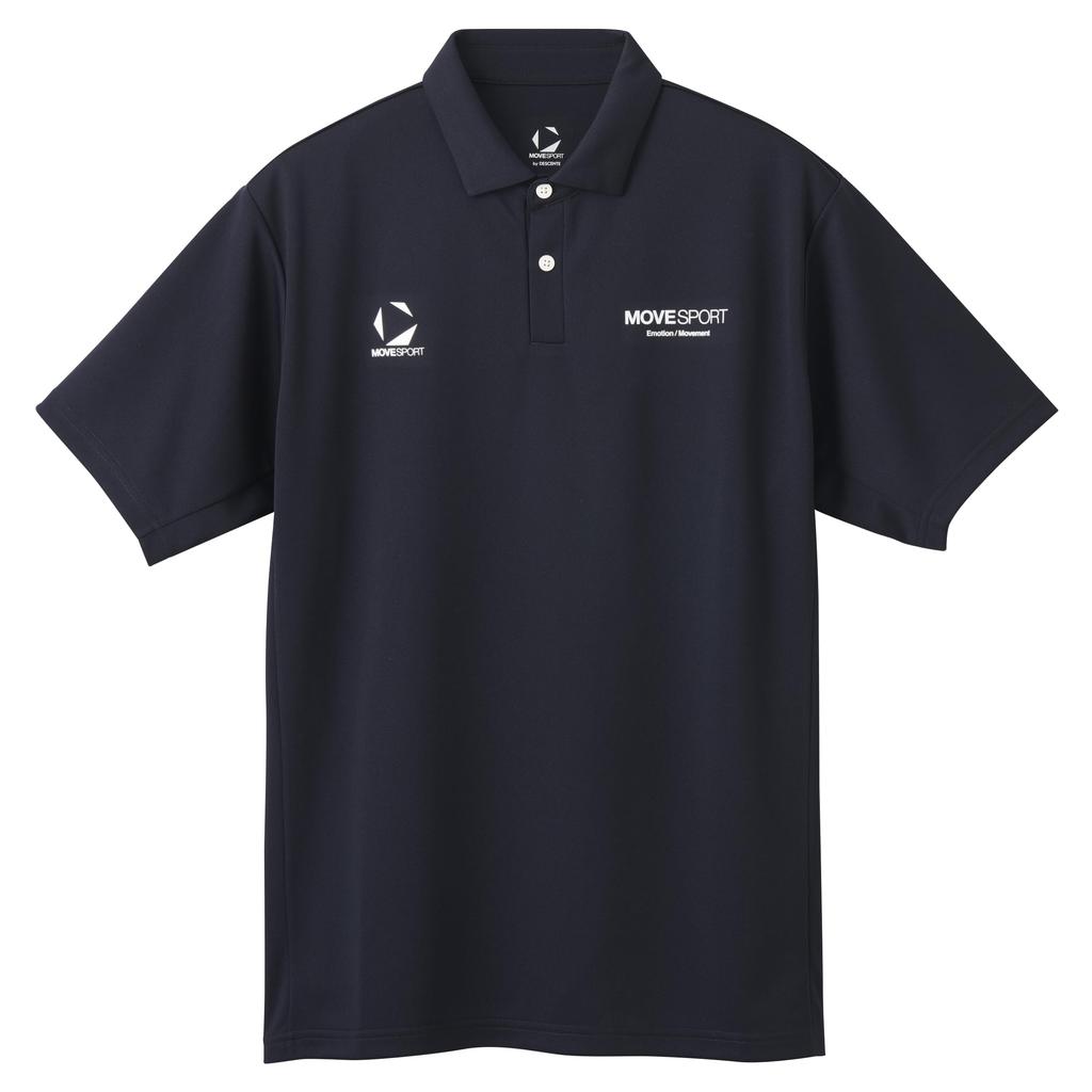 Move Sports Short Sleeve Polo Shirt by NV00 Stretch Training Shirt Men's (Amazon Exclusive) Descente, (ST5SHSZ2MB), Moisture-Wicking, Quick-Drying,