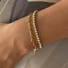  Fashion Stainless Steel Metal Double Chain Collar Trendy Bracelet 18K Gold PVD Plated Water Resistant Jewelry 2024