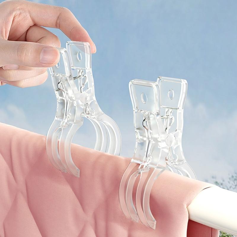Multifunctional Big Size Plastic Clothes Clips for Securing Bedding and Garments Sturdy Laundry Pegs Ideal for Home Outdoor Use.