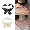 Handmade Heart Pendant Necklace Adornment Personalized Bowknot Neckchain Jewelry