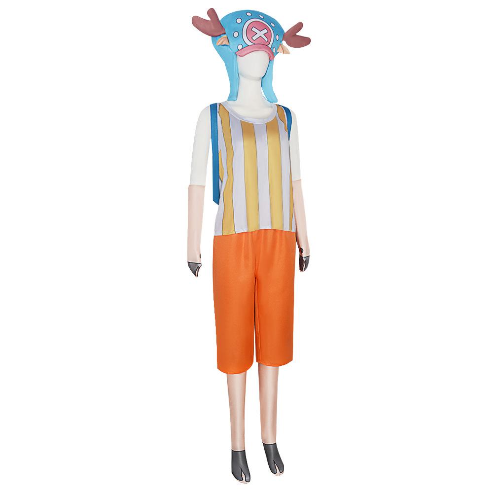 1 Piece Tony Tony Chopper Cosplay Costume Suit Unisex Reindeer Outfit with Hat Backpack Full Set For Comic Con Halloween