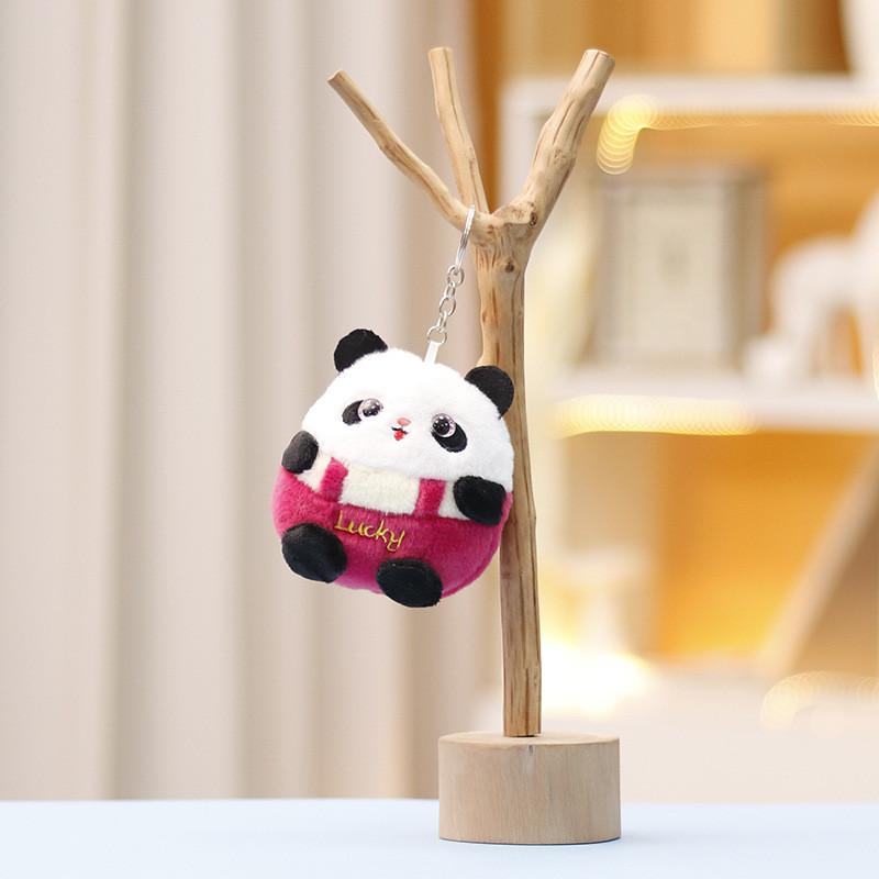 Keychain Panda Fat Cute Cartoon Girl Backpack Decoration Hanging Plush Doll Gift