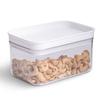 2 Pack Rectangular Clear Plastic Food Storage Canister Airtight Stackable Container Kitchen Organization Snacks Small Items