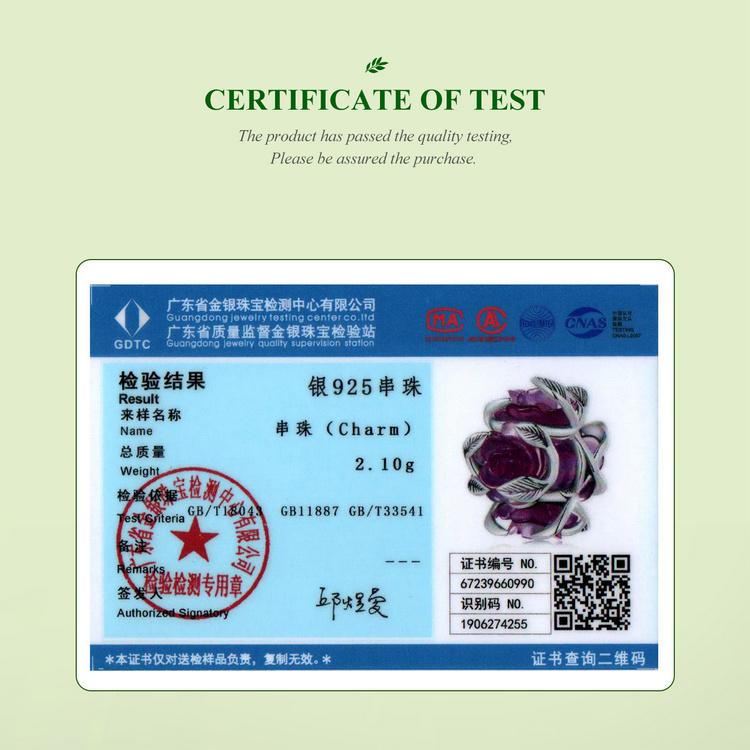 WOSTU 925 Sterling Silver Roses & Moon Dragonfly Charm Four-leaf Clover Beads for Women Girls Bracelet & Bangle DIY Jewelry