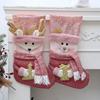 Large Capacity Pink Christmas Socks Decorative Christmas Children Candy Bags  Festival