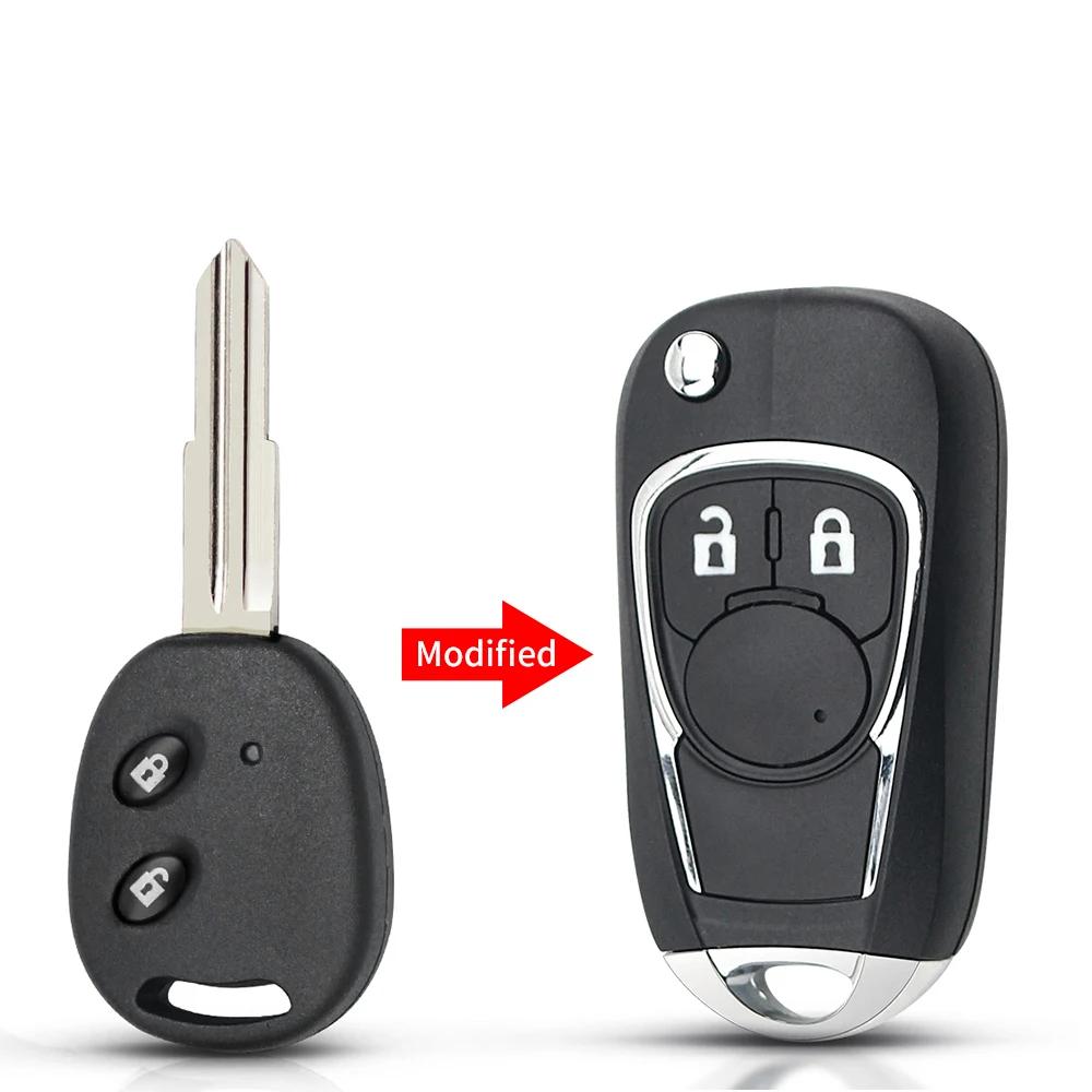 Dandkey Car Key For Chevrolet Aveo Lova Epica Sail Folding Flip Remote Key Case 2 Buttons Modified Key Shell Left / Right Blade