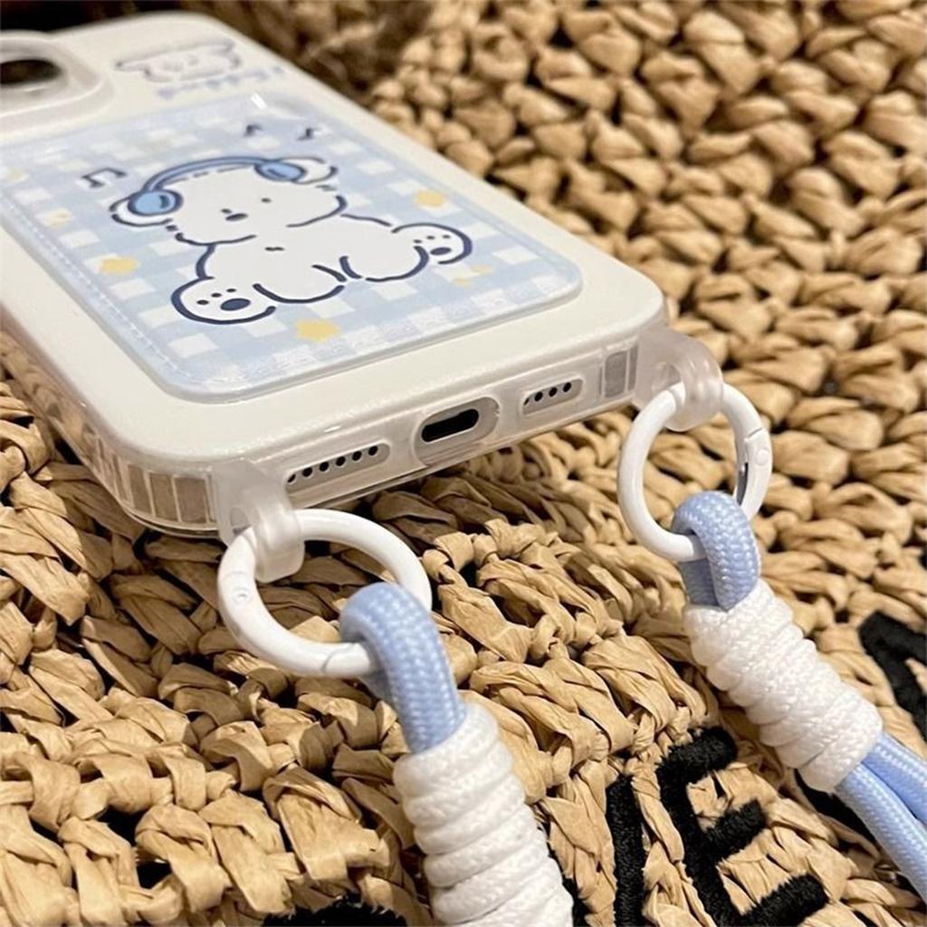 Lanyard Card Case Phone Case Headphones Puppy Domestic Android for Huawei NOVA10 for Honor 90 Creative Lanyard Case