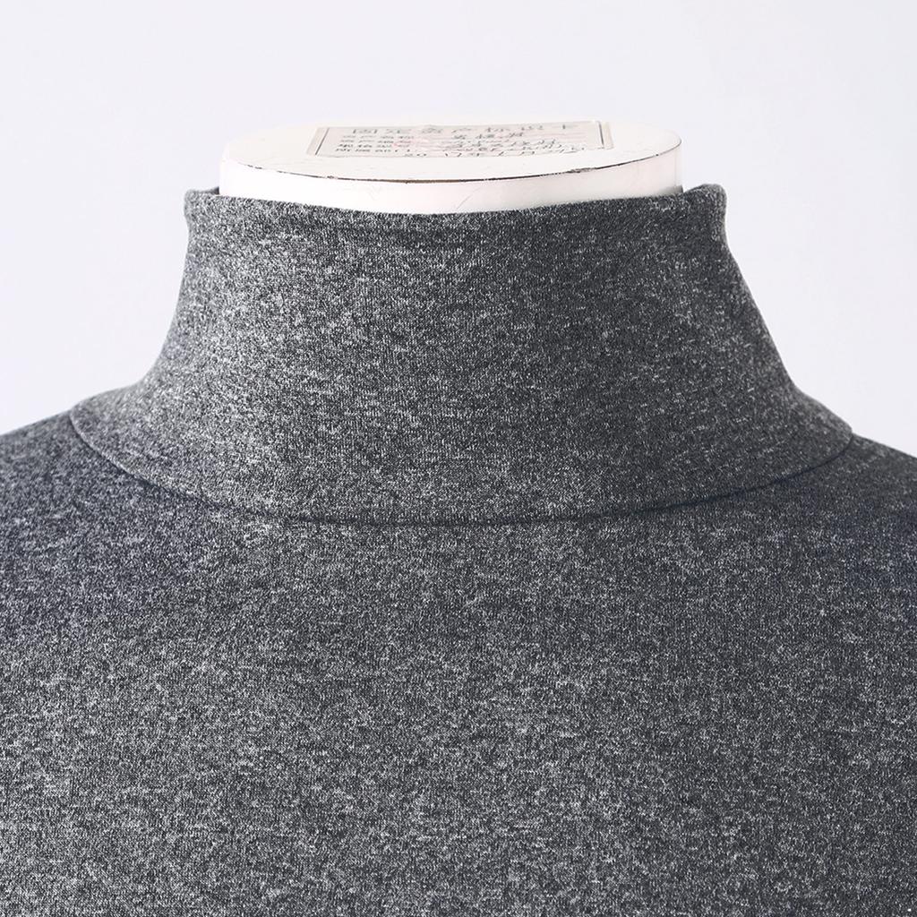 Herr Casual Hög Hals Långärmad T-shirt Enfärgad Smal Passform Pullover Undertröja Termisk Baslager Skjorta