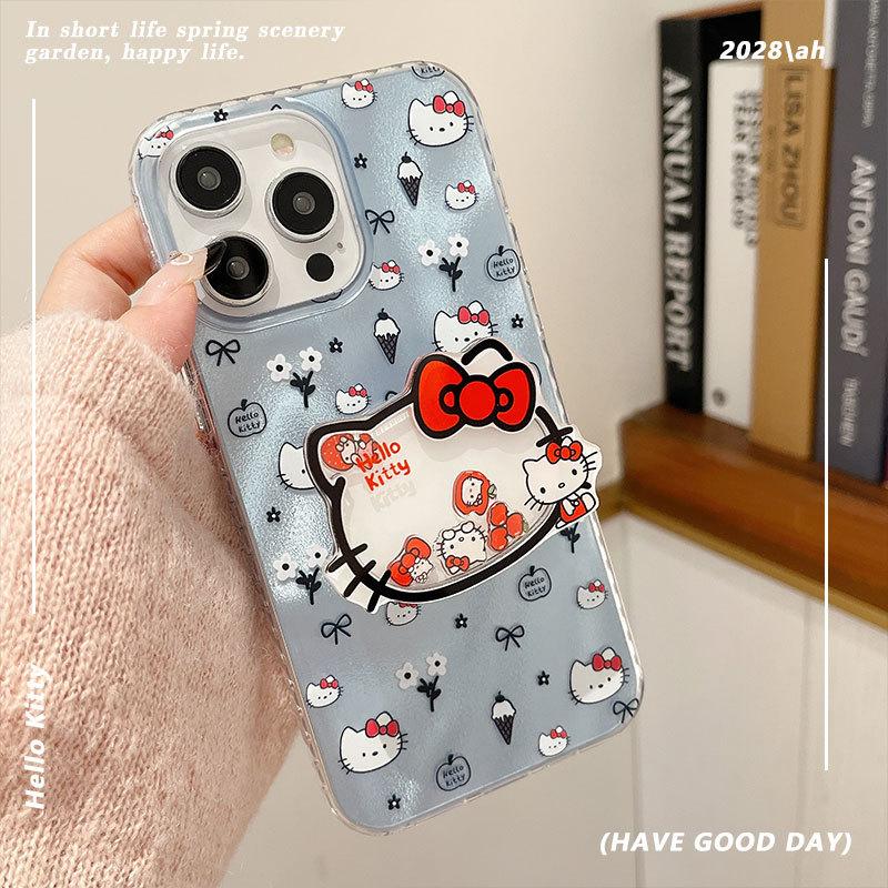 Cute Katie Head Stand Suitable for Apple 16pro Mobile Phone Case IPhone 15 Pro Case 14 13 Large Hole Hard Shell