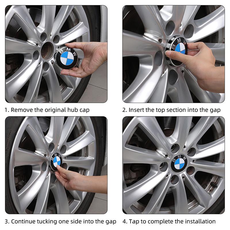 4pc 56/68mm Car Wheel Center Hub Cover Badge Logo Emblem for BMW E87 E30 E46 E28 E34 E39 E60 F02 F18 F35 G20 G03 G05 F10 E93 F20