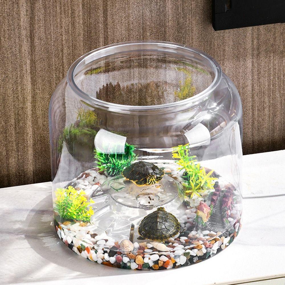 Anti-broken Fish Bowl Plastic Viewing Tank Multifunctional Desktop Small Aquarium  for Home