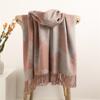 Women's Fall and Winter Faux Cashmere Scarf Thickened Warm Double-sided Two-color Tassel Shawl