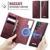 For Magsafe Charging Wallet Cards Leather Case For Samsung Galaxy S25 S24 S23 Ultra S22 S21 S20 2 In 1 Detachable Flip Cover