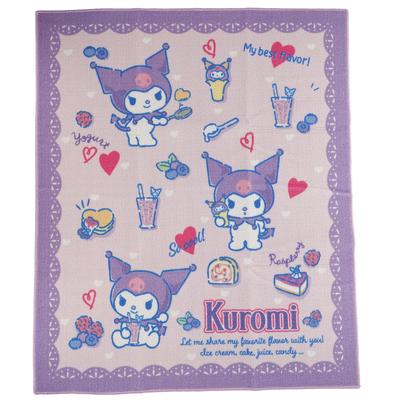 Marushin Desk Sanrio Kuromi Berry Time Chair Mat with 0275120500 Mat, Non-Slip Surface,