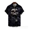 Men Gothic Skull Themed Short Sleeve Casual Shirts
