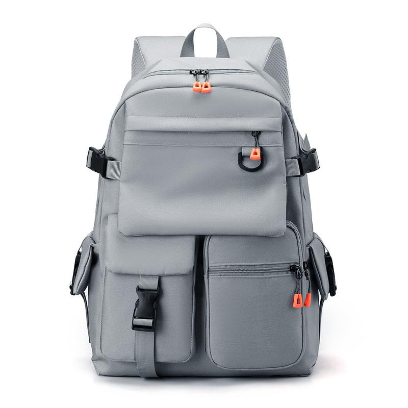 Travel and Sporty Style Men's Large Capacity High End Solid Color Workwear Bag  Junior High School and Senior High School Schoolbag Backpack
