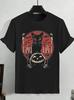 Black Cat Pumpkin Halloween Gothic Art Graphic T-Shirt