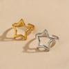 Silver/Gold Hollow Star Rings Opening Adjustable Punk Rings Vintage Couple Rings Gifts